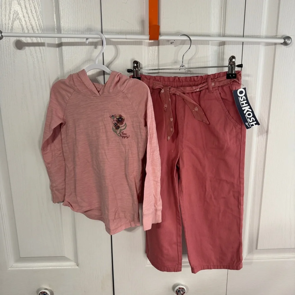 Oshkosh bee happy hooded shirt and jeans set size 4T